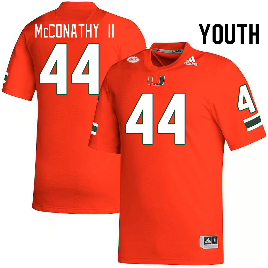 Youth #44 Cole McConathy II Miami Hurricanes College Football Jerseys Stitched-Orange